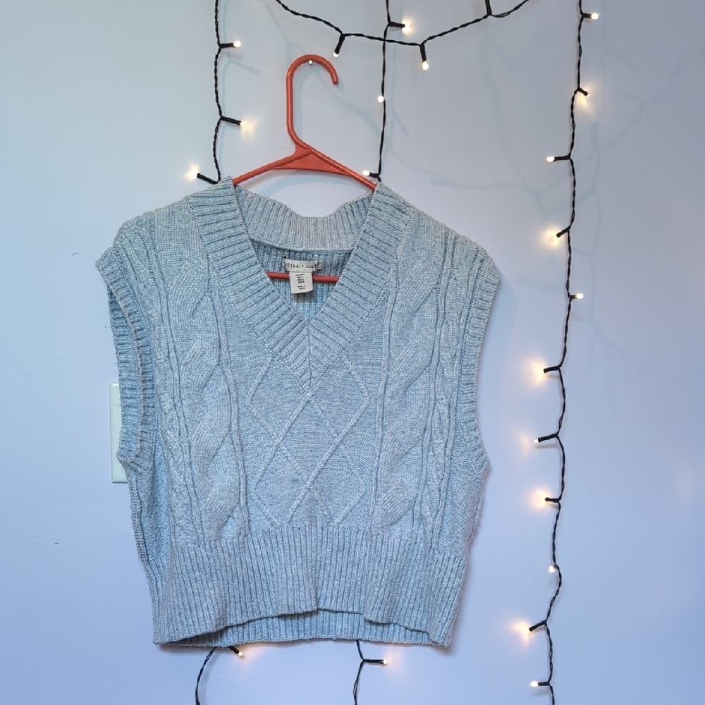 Sincerely Jules Gray Knit Sweater Vest